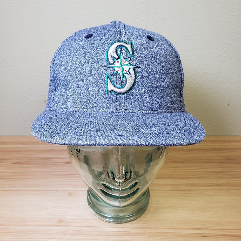 Seattle Meriners Snap Back Baseball Hat Blue Moose‎ Mascot Under Bill Aquafina